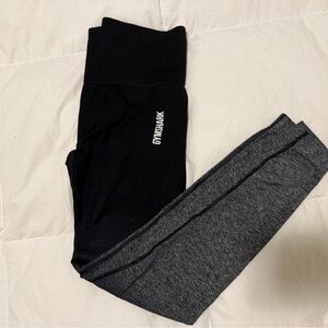 Gymshark Two-Tone Black and Gray Leggings